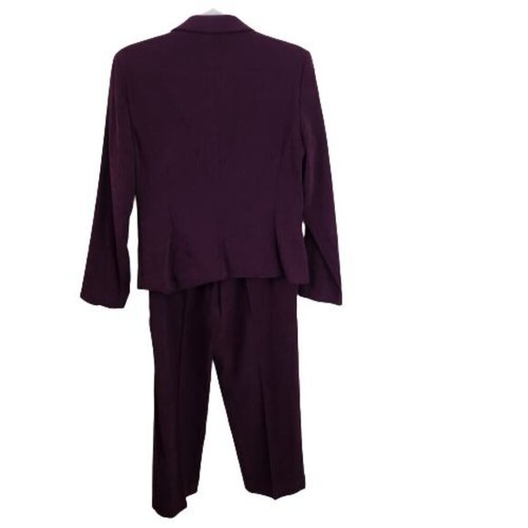 Studio 1 Petites Vintage Plum Micro Suede Pant Suit Size 10p - Picture 2 of 8